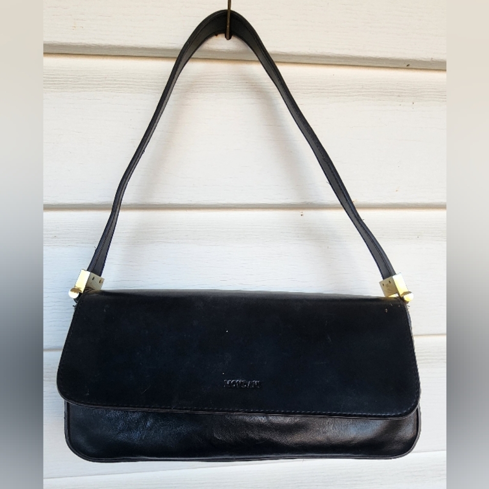1990s MONDANI New York Faux Leather Shoulder Bag!!!! Waterproof!!